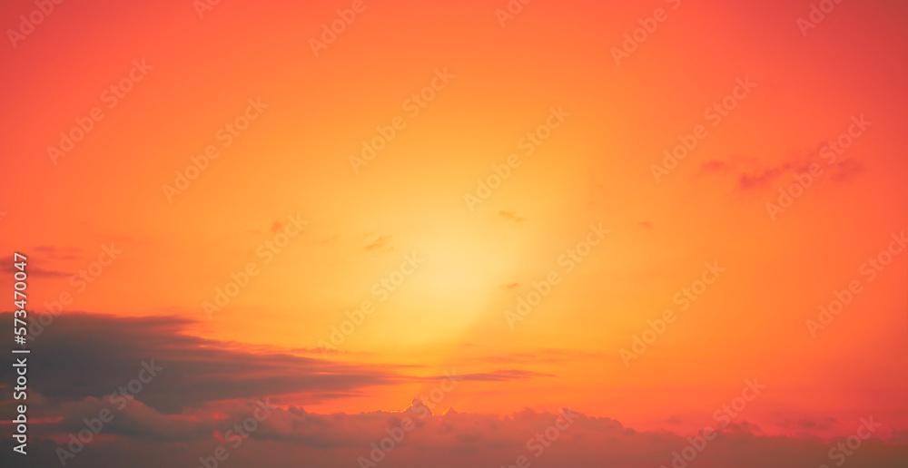 Orange sky at sunset. Sky texture, abstract nature background