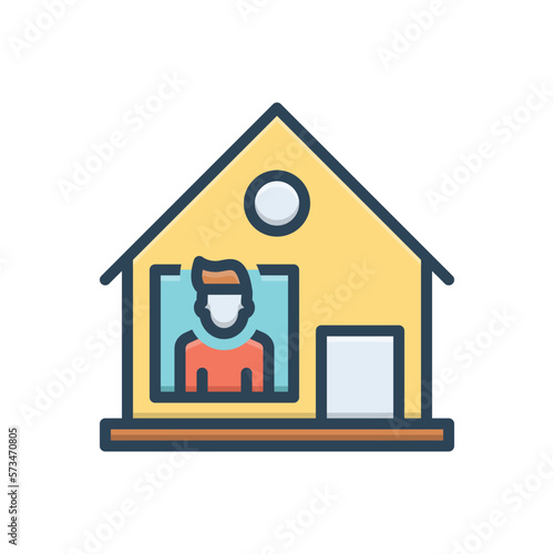 Color illustration icon for stayed