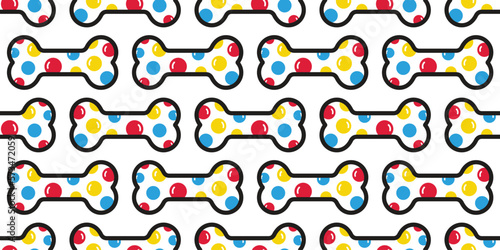 dog bone seamless pattern candy colorful polka dot vector footprint paw puppy food pet toy breed cartoon doodle gift wrapping paper repeat wallpaper tile background illustration isolated design