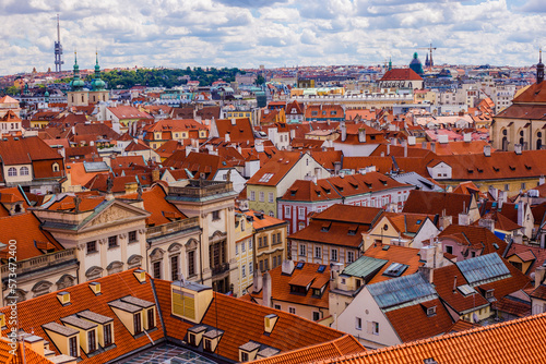 Cityscape, panorama Prague old town Czech Republic