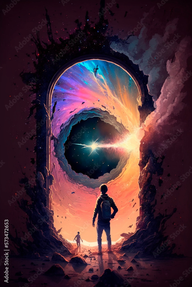 Illustration of a portal to another dimension AI generated content ...