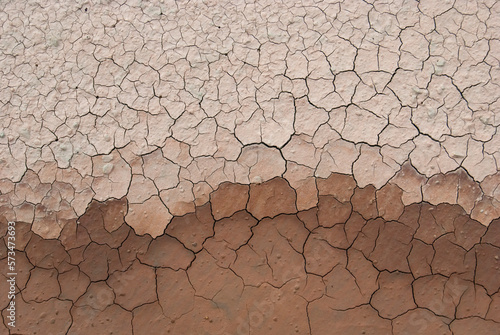 cracked ground sludge produced by the drying