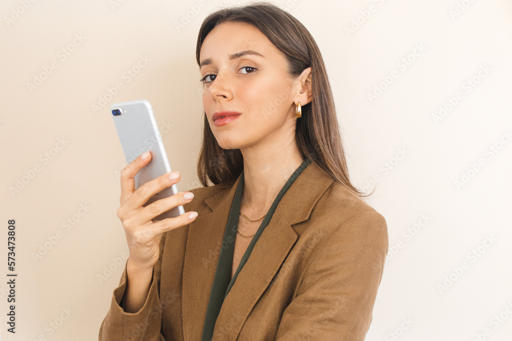Businesswoman Texting on Smartphone Successful Entrepreneur Businesswoman Texting on Smartphone Successful Entrepreneur