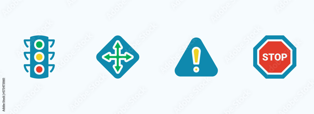 Simple vector icon on a theme main road signs Simple vector icon on a theme main road signs
