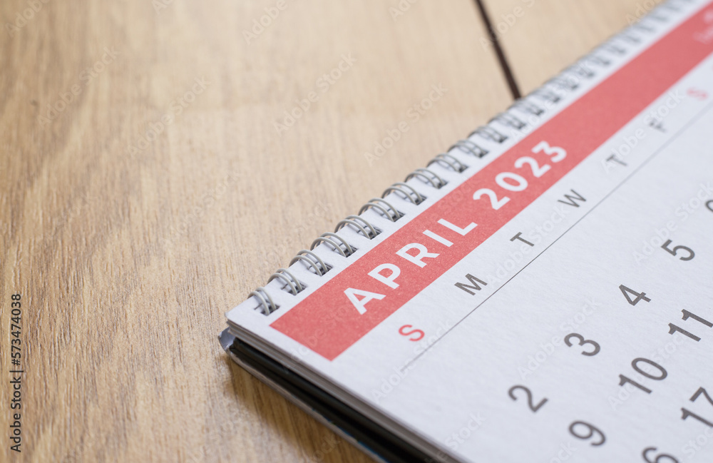 Closeup shot of a 2023 calendar, Closeup shot of a 2023 calendar,