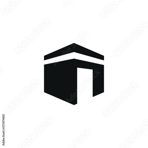 Kaaba flat icon isolated on white background. Islamic icon vector. Ramadan icon vector