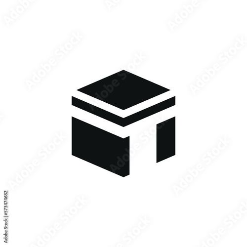 Kaaba flat icon isolated on white background. Islamic icon vector. Ramadan icon vector