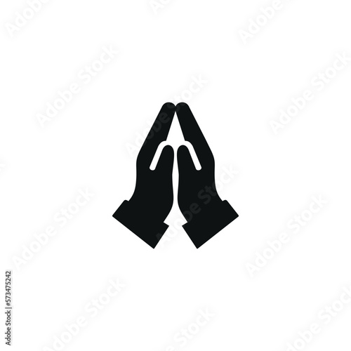 Islamic praying hands flat icon isolated on white background. Islamic icon vector. Ramadan icon vector
