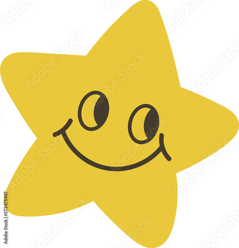 Comic star y2k style vector