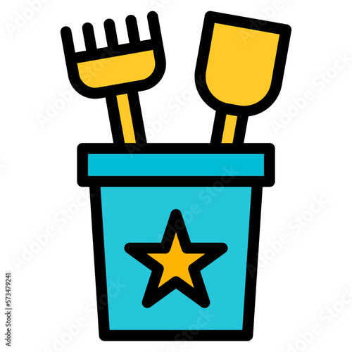 pail filled outline icon
