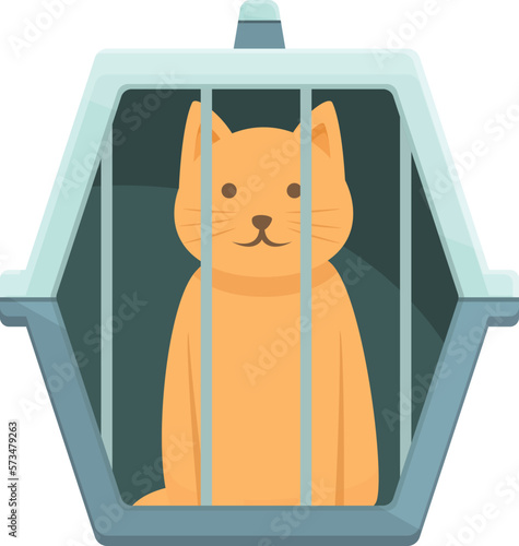 Cat carrier icon cartoon vector. Pet cage. Food door