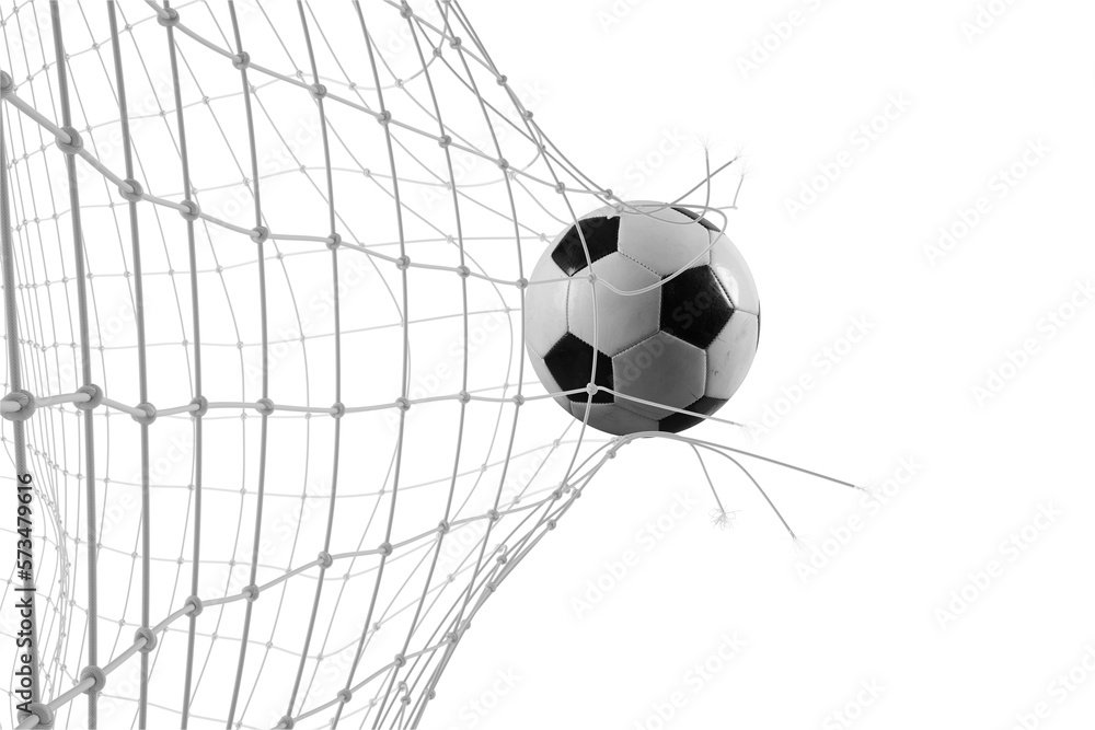 Soccer Ball Breaks Through The Net In A Football Match 3d Rendering soccer-ball-breaks-through-the-net-in-a-football-match-3d-rendering