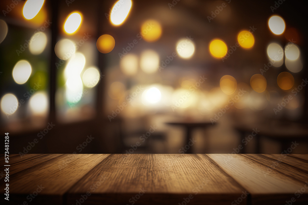 Blank Kitchen Table, Blur Background, Generative AI
