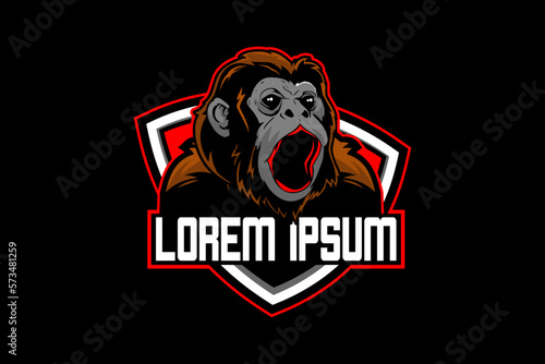 Howler monkey animal cartoon character vector logo template