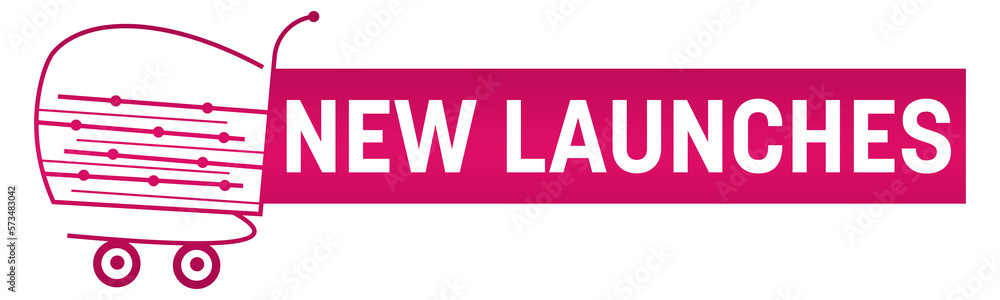 Obraz premium New Launches Pink Magenta Shopping Cart Horizontal 
