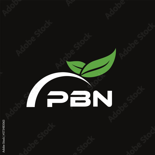 PBN letter nature logo design on black background. PBN creative initials letter leaf logo concept. PBN letter design.
 photo