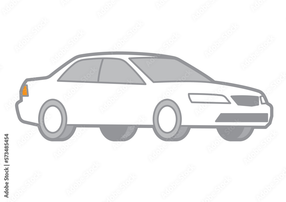 Fototapeta premium JAPANESE SEDAN - VECTOR ILLUSTRATOR ON WHITE BACKGROUND_T235 - 573485454