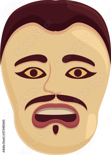 Festival japan mask icon cartoon vector. Face noh. Angry asian mask