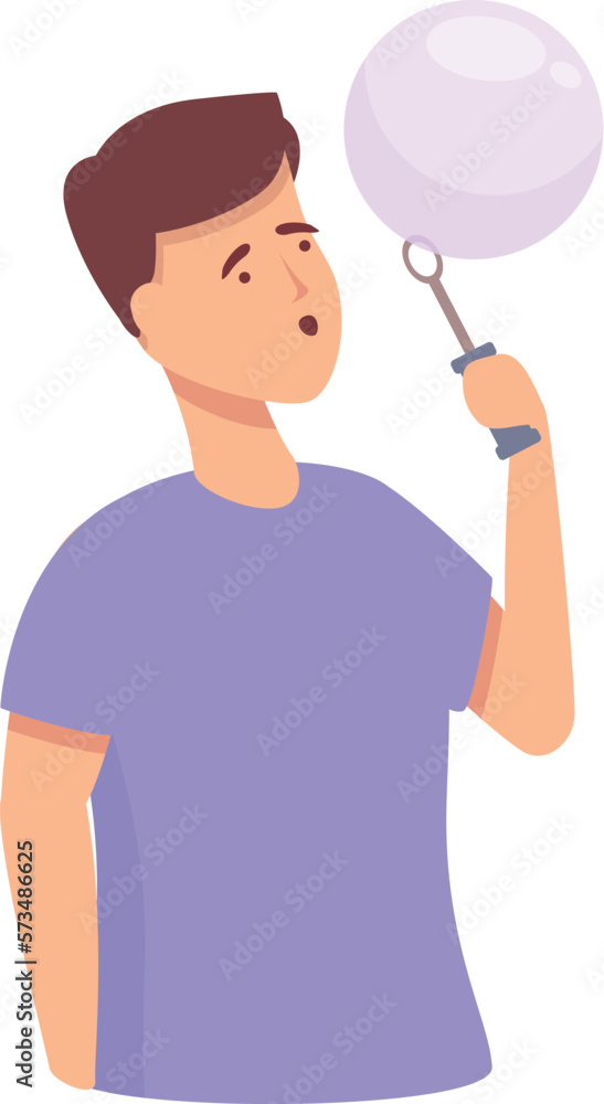 Foam blowing bubbles icon cartoon vector. Child blow. Game fun Foam blowing bubbles icon cartoon vector. Child blow. Game fun