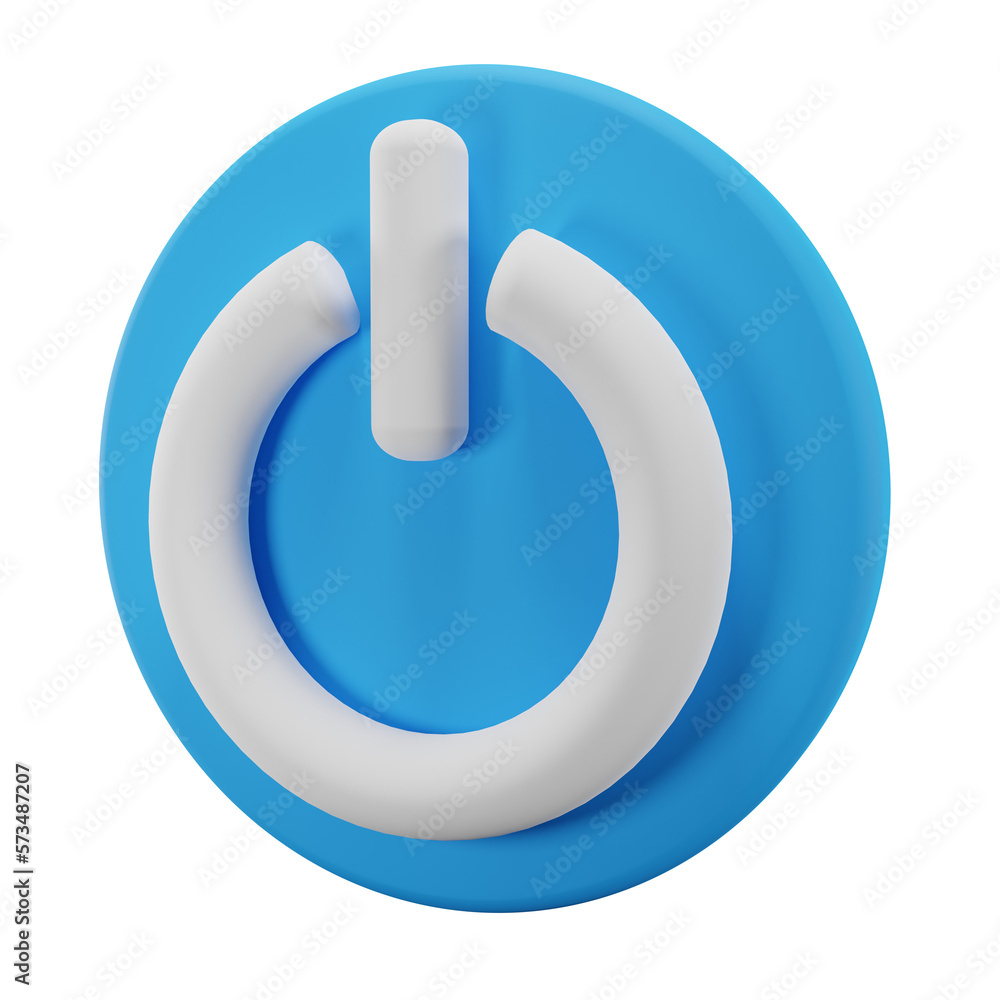 power button icon 3D illustration power button icon 3D illustration