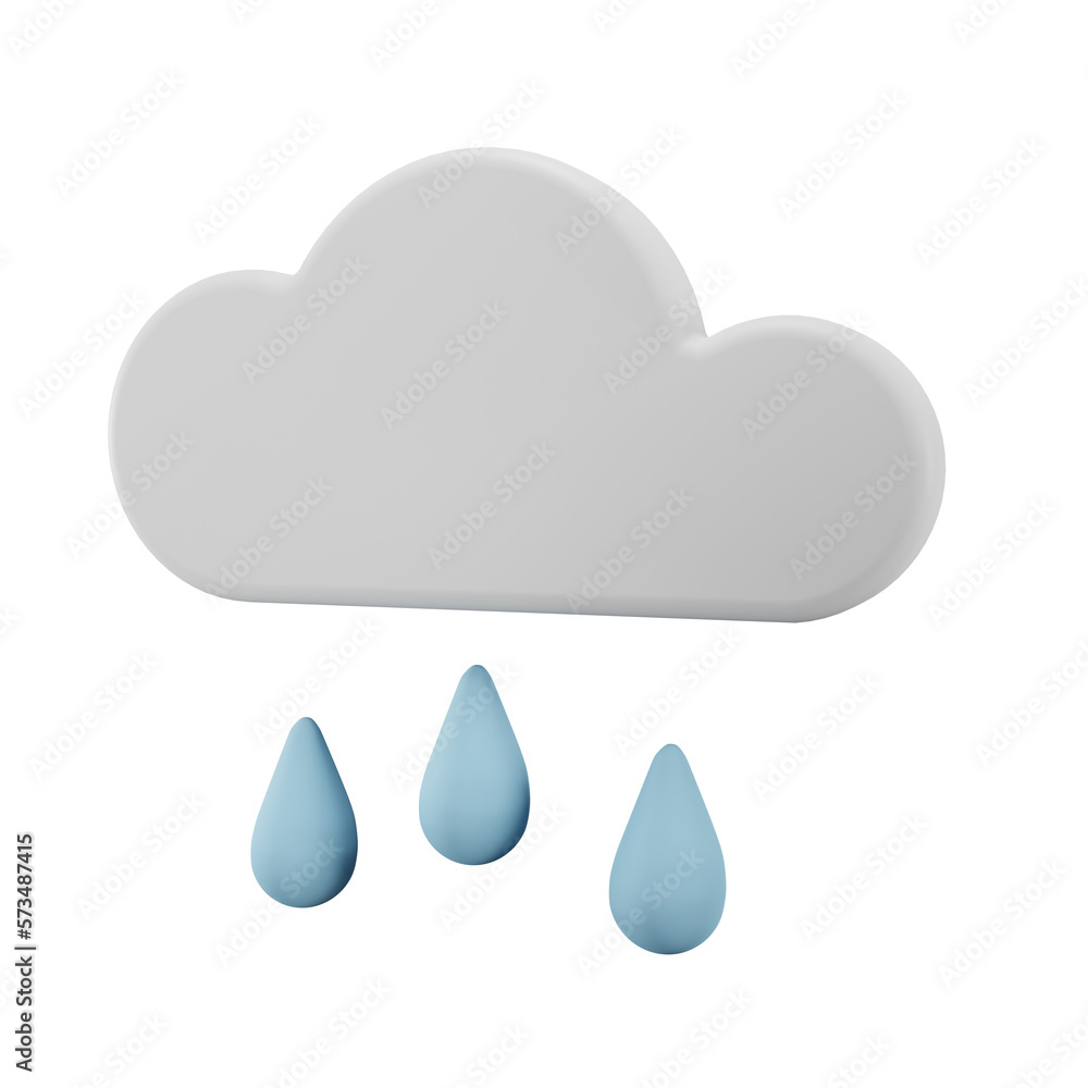 cloud and rain icon 3D illustration cloud and rain icon 3D illustration