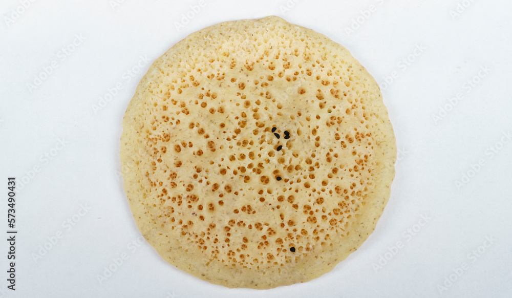 Qatayef bread, Traditional Arabic Ramadan Sweets on white background isolated.Top view Qatayef bread, Traditional Arabic Ramadan Sweets on white background isolated.Top view