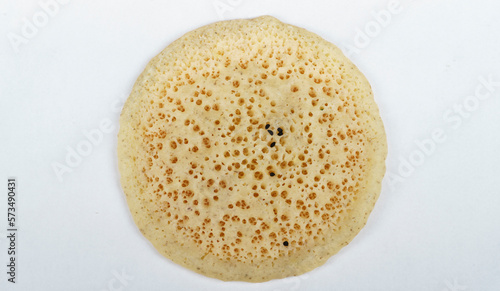 Qatayef bread, Traditional Arabic Ramadan Sweets on white background isolated.Top view photo