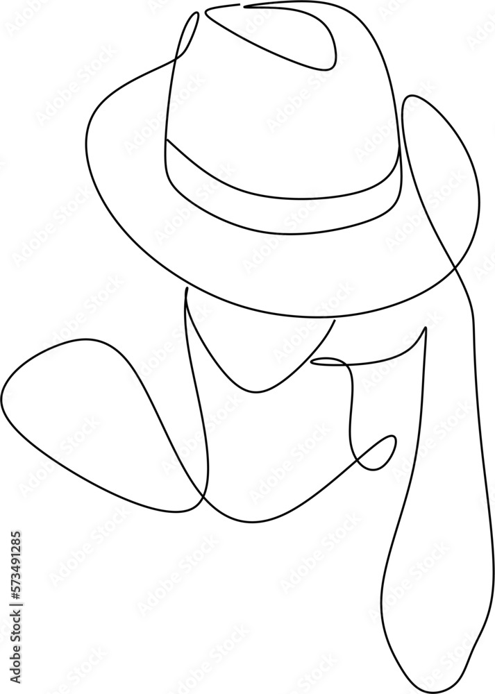 Abstract linear woman in hat. Minimal portrait. Head fashionable accessory. One line continuous. Beauty and glamour concept. Cap headgears for lady. Hand drawn vector illustration. Abstract linear woman in hat. Minimal portrait. Head fashionable accessory. One line continuous. Beauty and glamour concept. Cap headgears for lady. Hand drawn vector illustration.