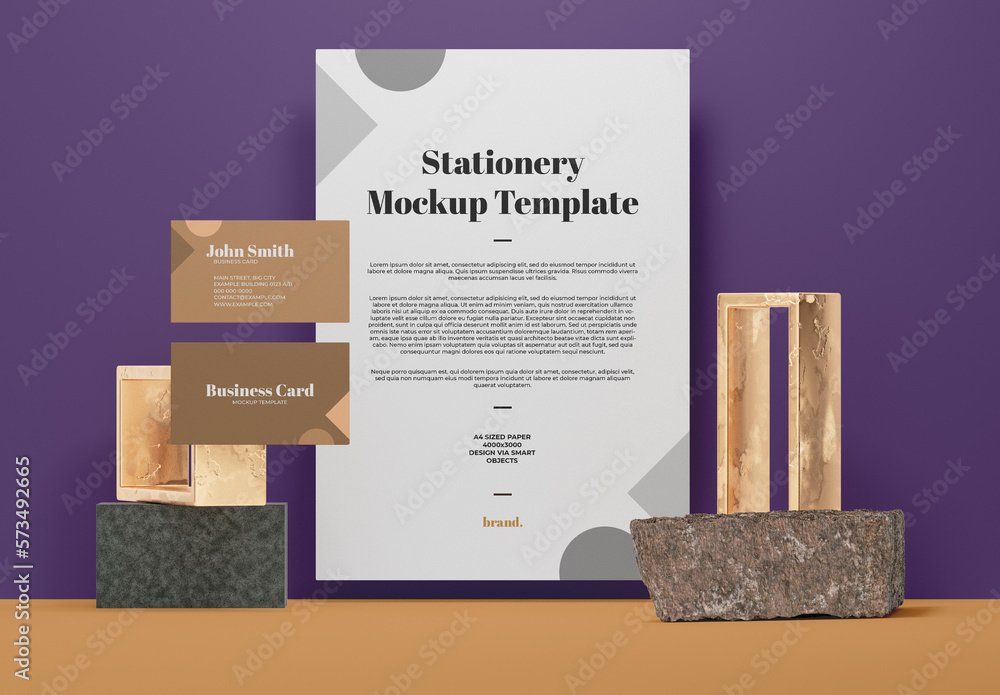 Business Card And Letterhead Stationery Mockup Stock Template | Adobe Stock