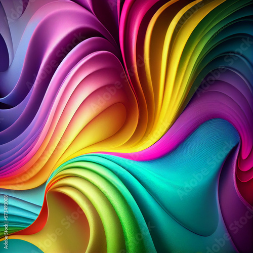 Rainbow Wavy Abstract Background