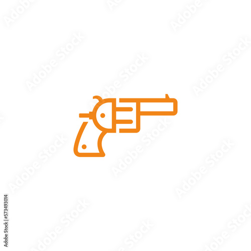 Revolver combination with electric plug. Logo design.