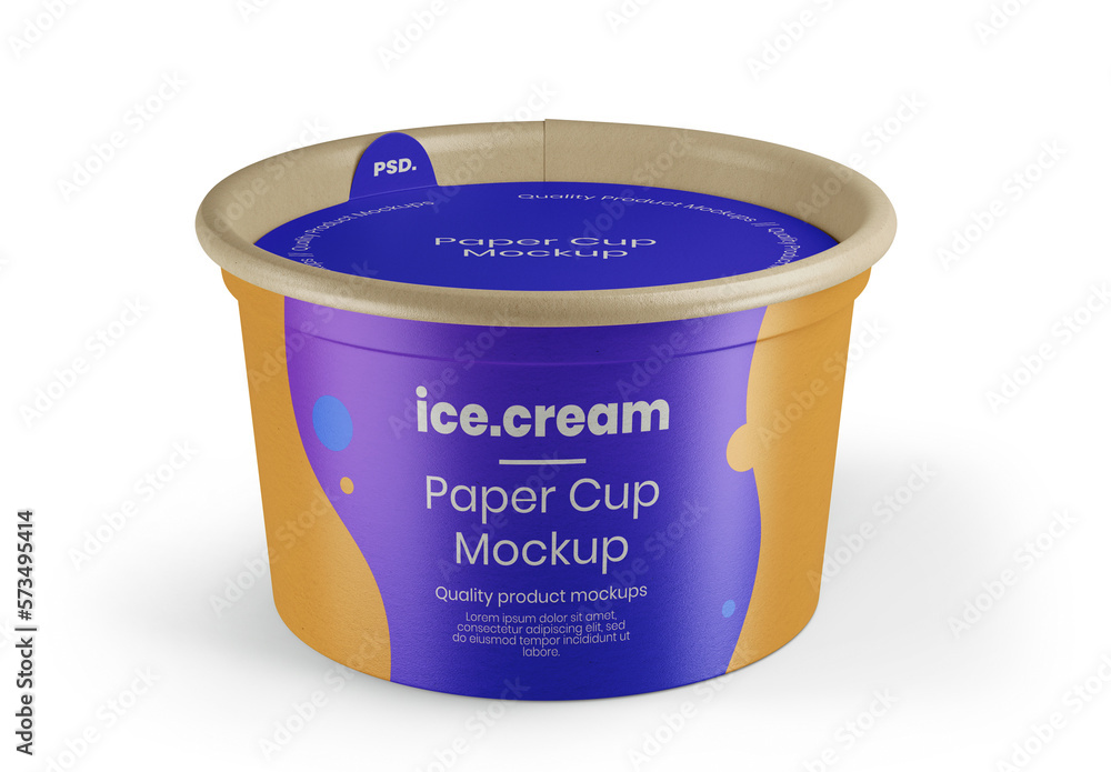 Ice Cream Paper Cup Mockup Stock Template | Adobe Stock