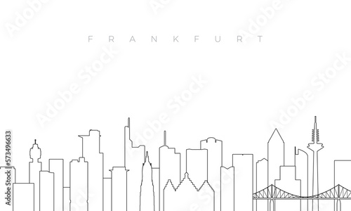 Outline Frankfurt skyline. Trendy template with Frankfurt buildings and landmarks in line style. Stock vector design.