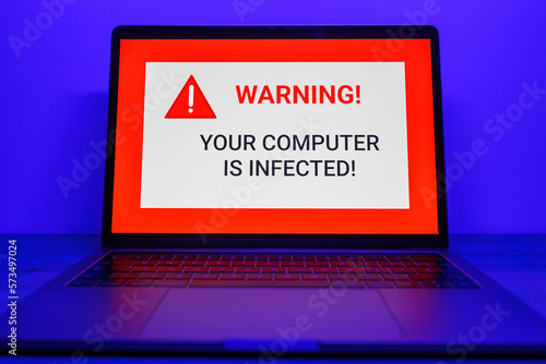 Hacker attack on Computer. Warning text on PC You have been hacked
