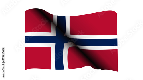 waving Flag of Norway