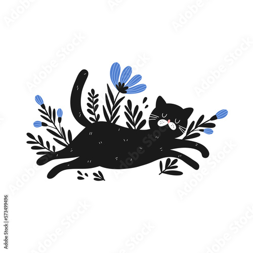 Cute cat character in vector