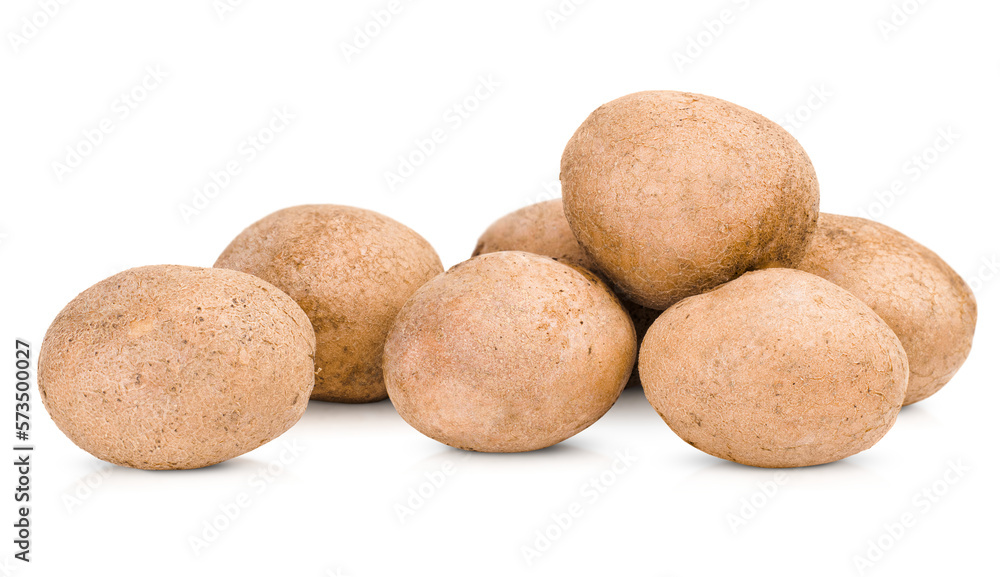 heap potatoes on isolated white background heap potatoes on isolated white background