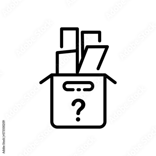 Lost items line vector icon. unidentified items outline isolated icon.