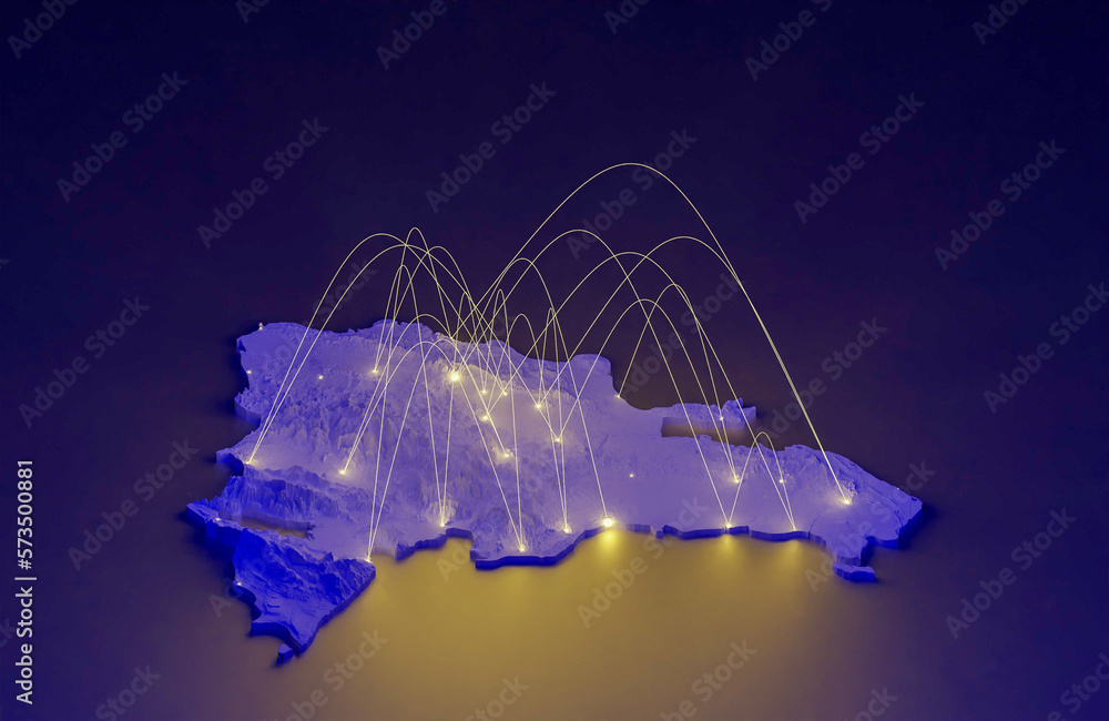 Dominican Republic concept map, map of Dominican Republic suitable for