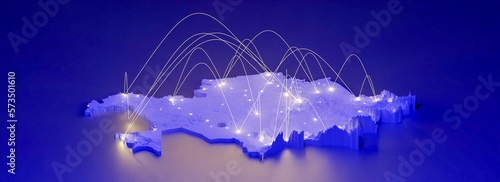 Kazakhstan concept map, map of  Kazakhstan suitable for technology, export, smart city, development and communication concepts.