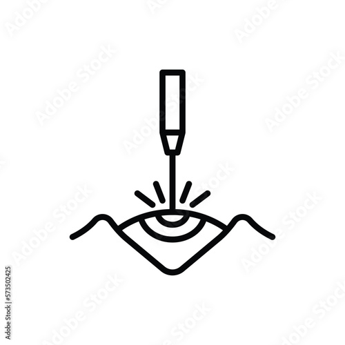 Laser eye surgery thin line icon..Ophthalmology. Lasik vision correction. Vector illustration.