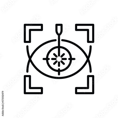 Laser eye surgery thin line icon. Ophthalmology. Lasik vision correction. Vector illustration.
