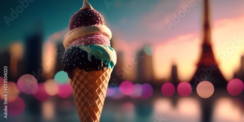 delicious ice cream fresh, Generative AI