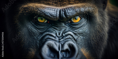 Close-up animal portreit. Animal eyes, Monkey eyes