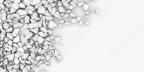 White cracked debris heap background