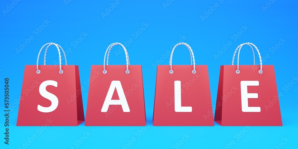 Shopping bags with SALE text concept