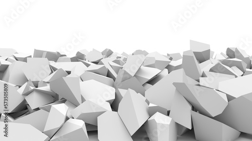 White cracked debris heap background