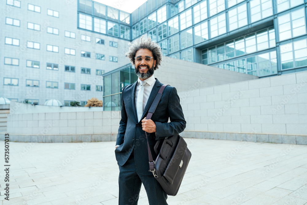 Young entrepreneur business man outside his office Young entrepreneur business man outside his office