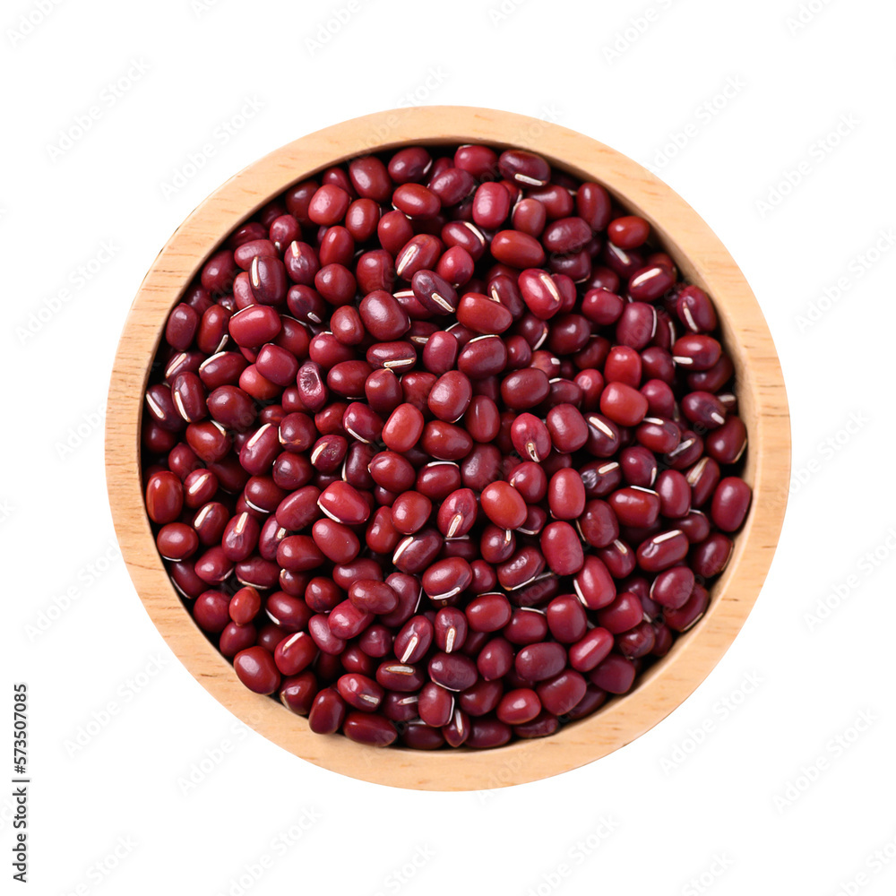 Azuki beans, Adzuki bean or red mung beans in wooden bowl Azuki beans, Adzuki bean or red mung beans in wooden bowl
