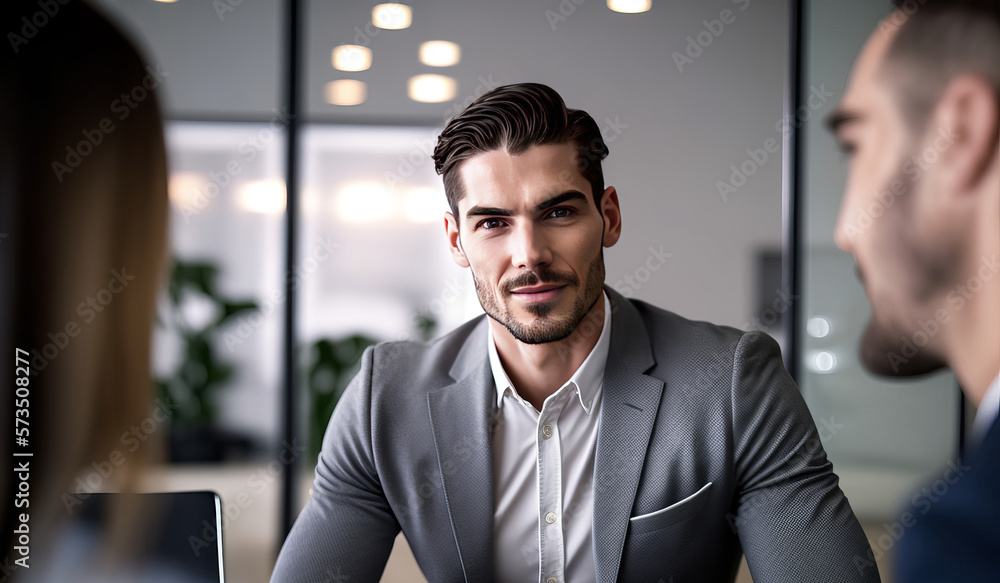 Successful mature businessman looking at camera with confidence. generative AI digital illustration. Successful mature businessman looking at camera with confidence. generative AI digital illustration.
